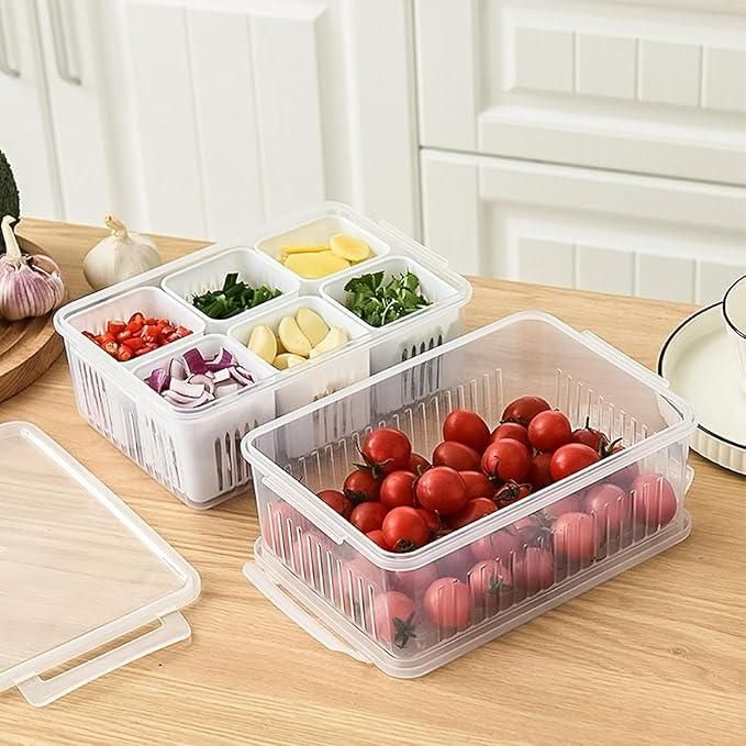 Food Storage Box With Lid and 6 Compartments - DapDap